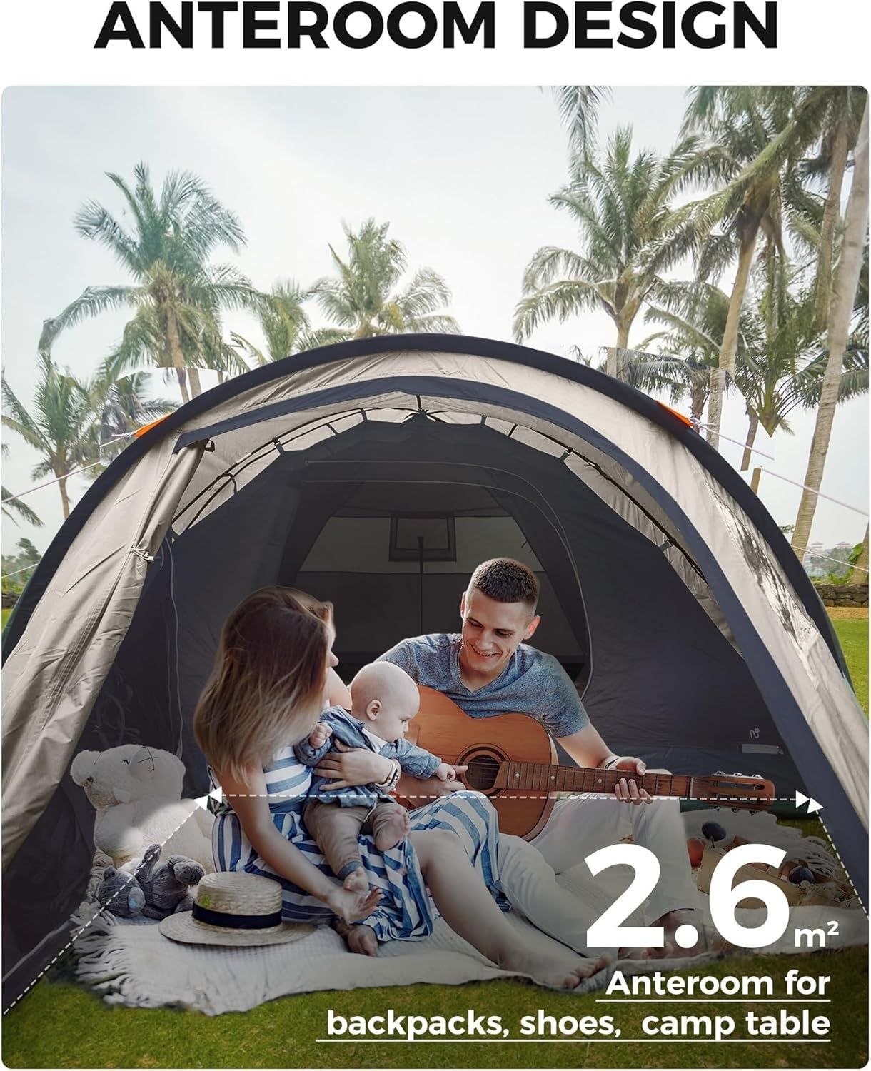 KingCamp 4Person Dome Camping Tent Waterproof Outdoor Festival
