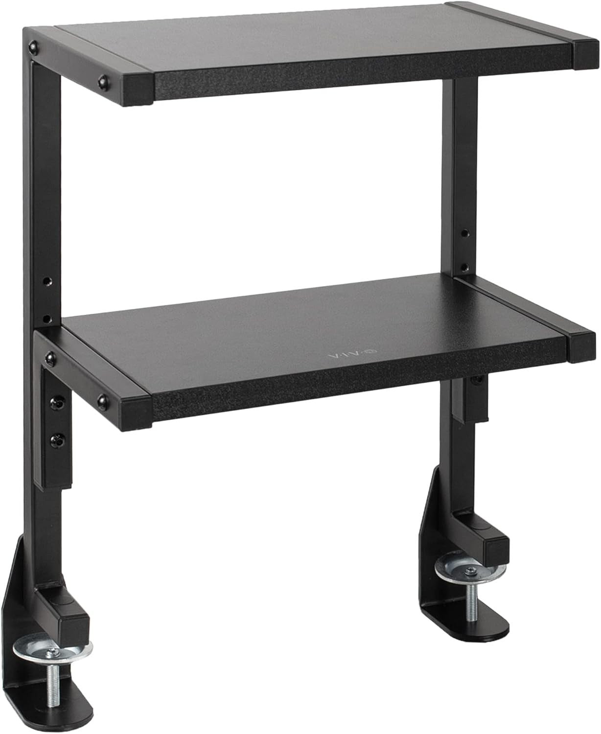 Clamp-On Desk Shelf 2-Tier 33cm Above/Below Mount Organizer for Office & Gaming