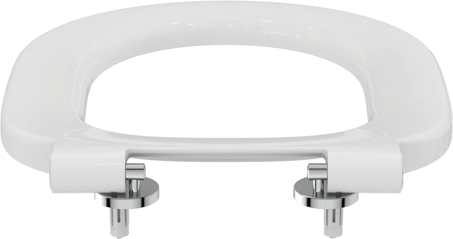 White Duroplast Toilet Seat Oval Rod Hinge Normal Close 39.6x36.6cm