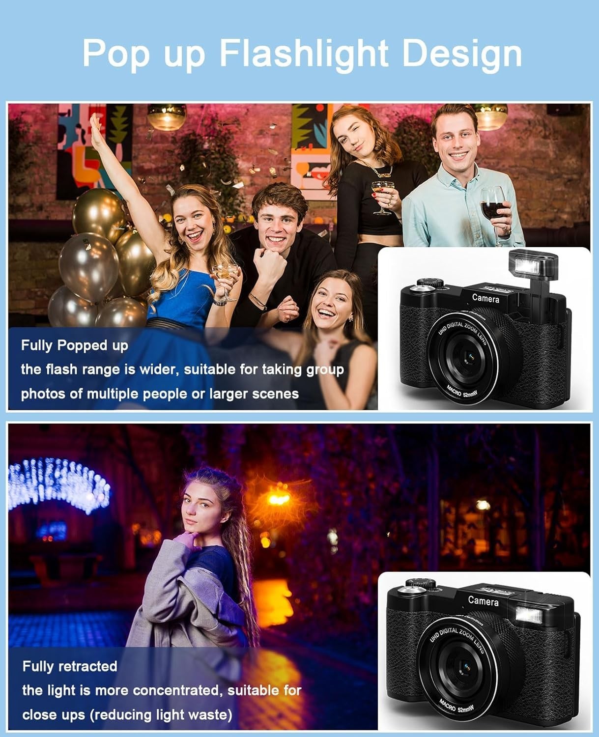 5K 64MP Vlogging Camera WiFi Flip Screen w/ 64GB Card & Lens