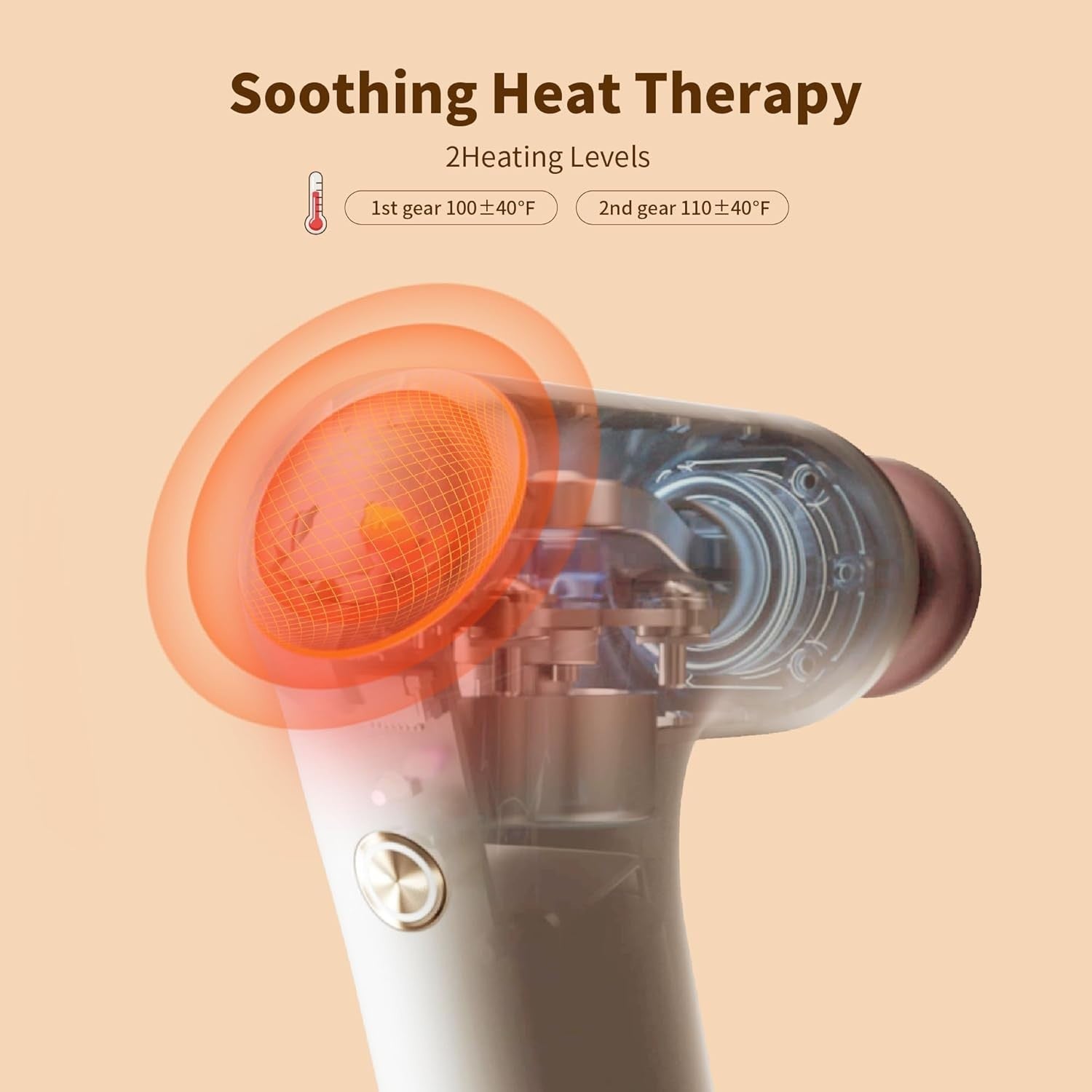 Mini Heated Massage Gun Deep Tissue Muscle Pain Relief Compact Rechargeable