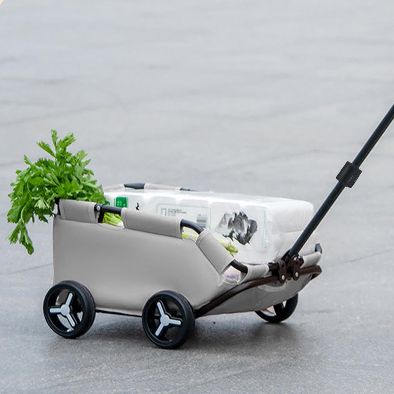 Grey Foldable Pet Wagon Stroller Dog & Cat Travel Trolley for Small Pets