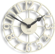 30cm White Skeleton Wall Clock Silent Modern Raised Numerals Elegant Home Decor