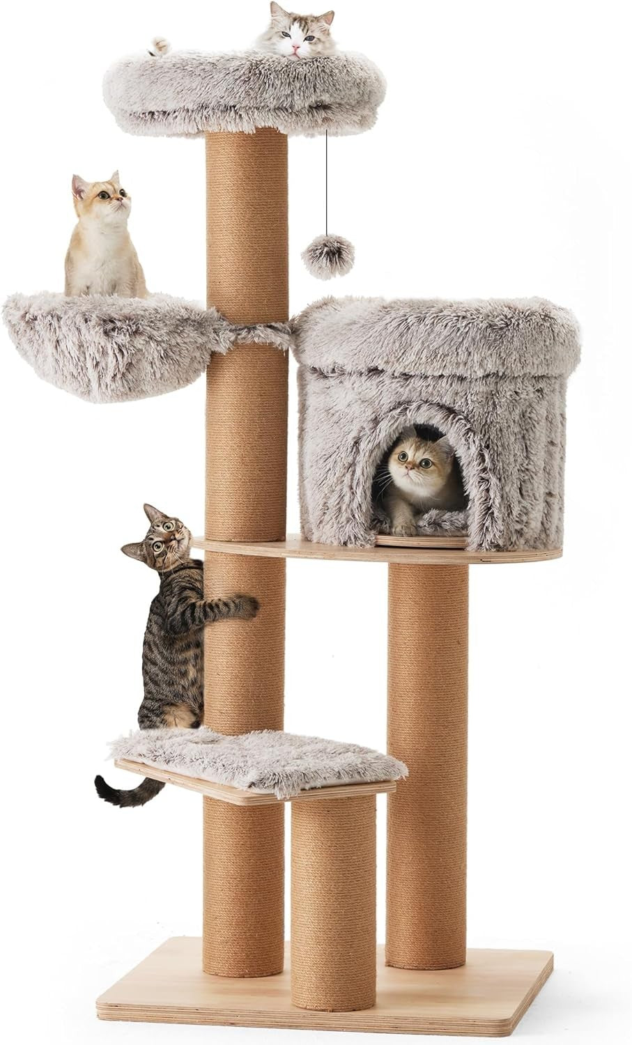 155cm Large Cat Tree Tower Condo Hammock Scratching Posts Multi Level Indoor