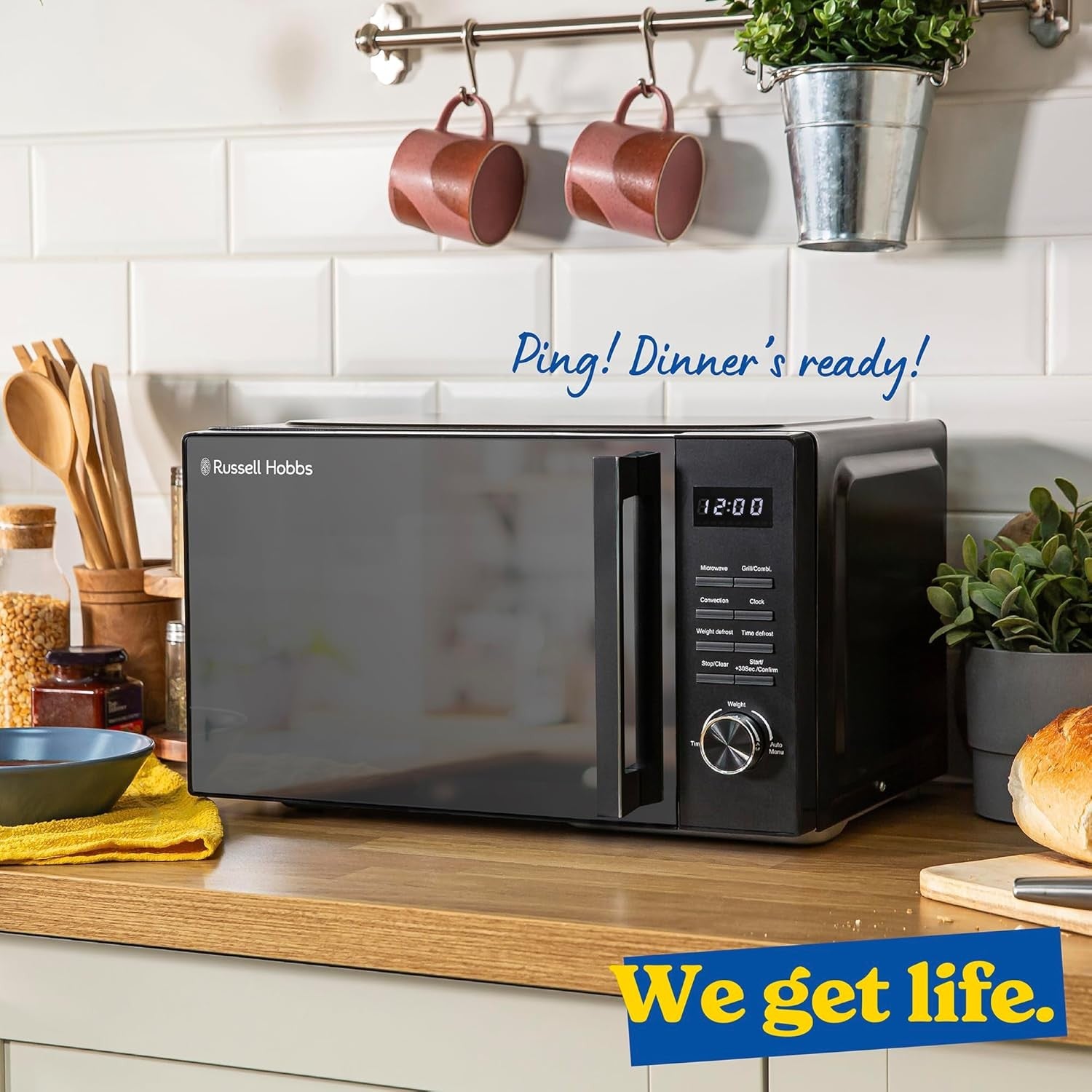 23L 900W Black 3-in-1 Microwave with Grill & Oven, 10 Auto Menus