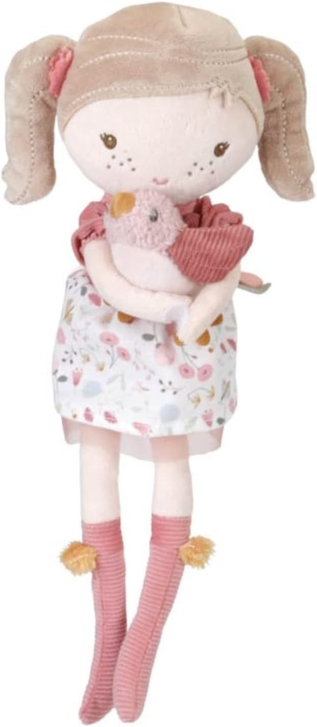 35cm Rag Doll Soft Cuddly Plush Toy with Bird Companion Baby Gift