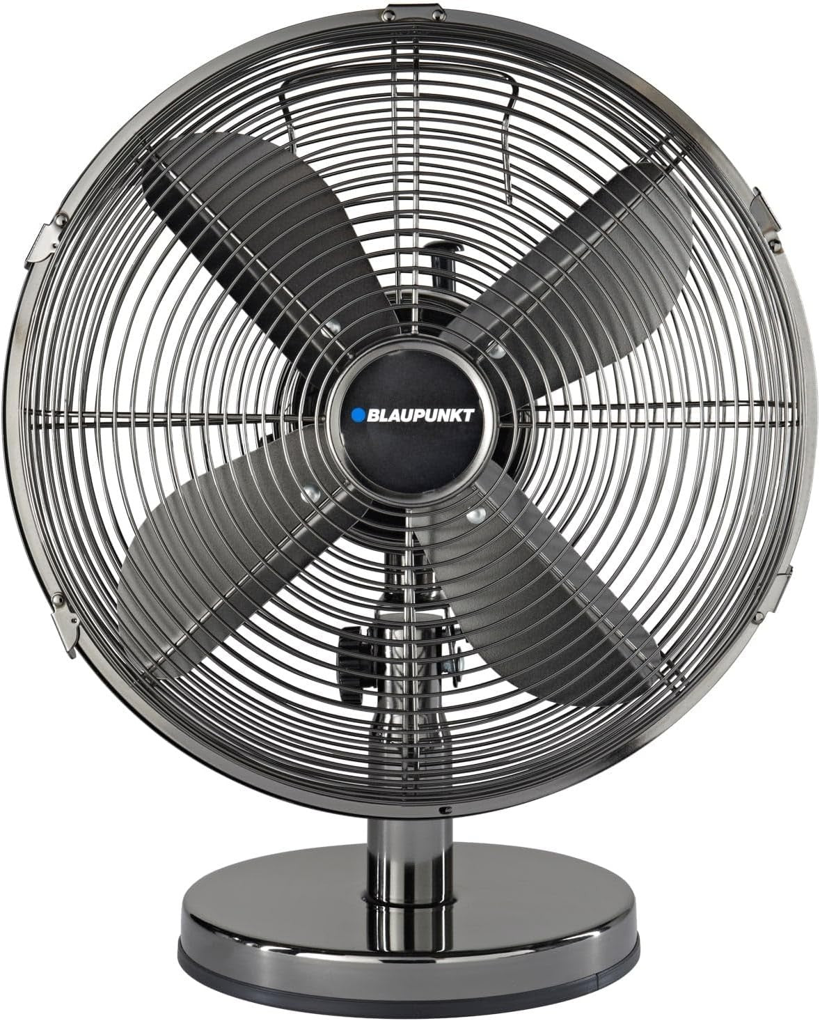 12" Metal Desk Fan – 3-Speed Chrome Finish Quiet Cooling for Home or Office