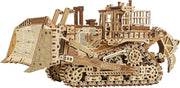 1715pc Wooden Bulldozer Model Kit Mechanical 3D Puzzle Moving Tracks
