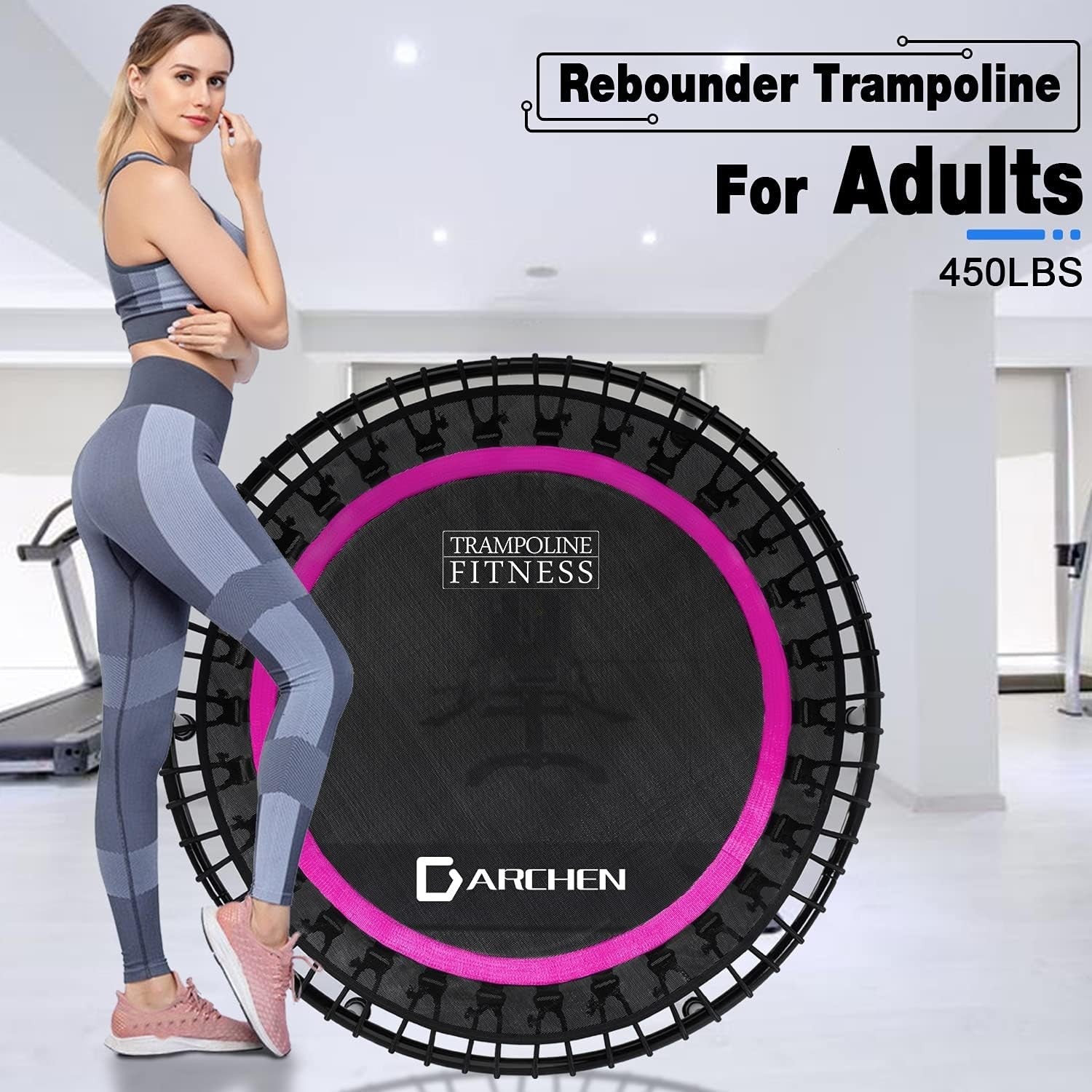 45in Heavy Duty Rebounder Mini Trampoline Quiet Bungee 200KG