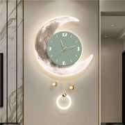 Large LED Moon Wall Clock 80cm Modern Acrylic Light Sculpture Home Decor