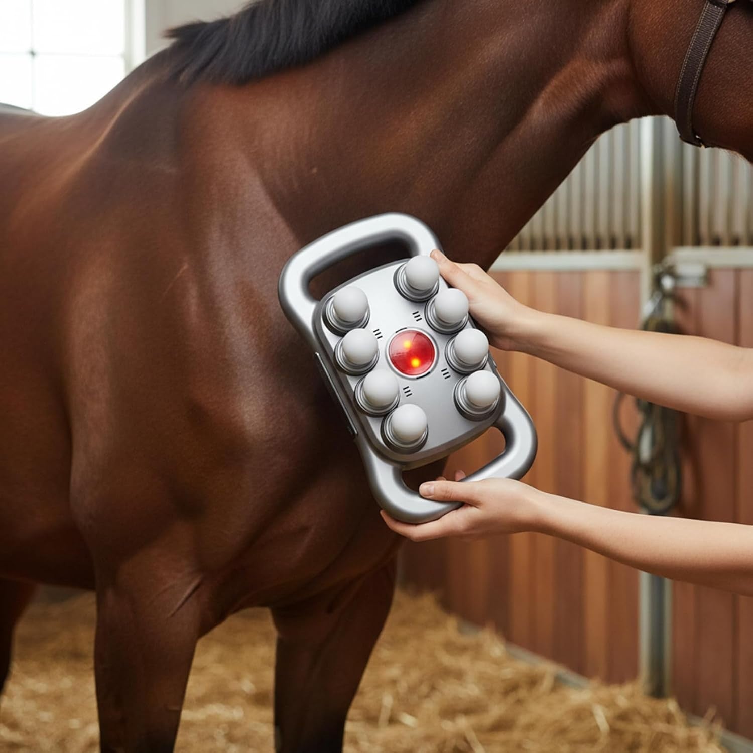 Multi Head Massage Gun Deep Tissue Muscle Relief 30 Intensities Red Light
