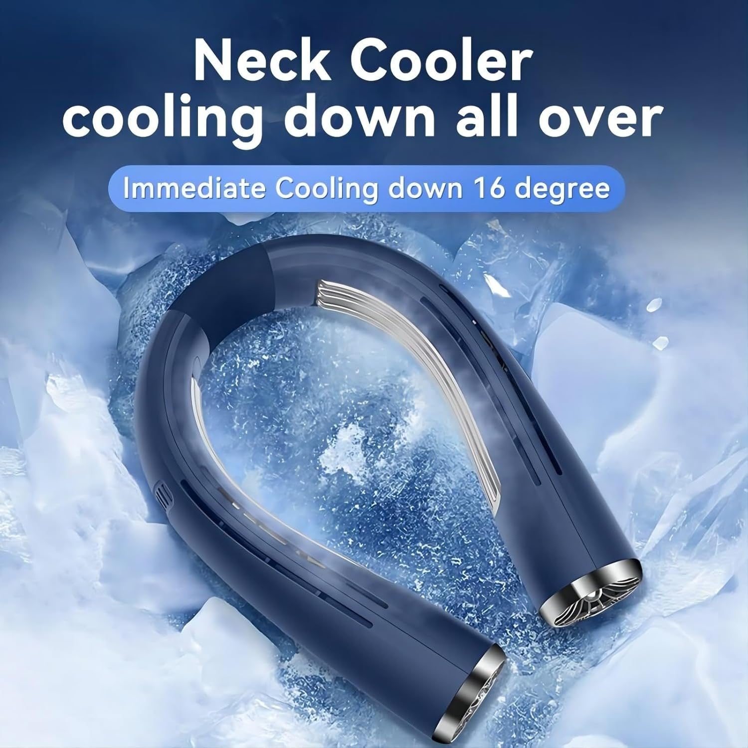 Wearable Neck Fan Cooling Plate USB-C Rechargeable 6000mAh Portable Apricot