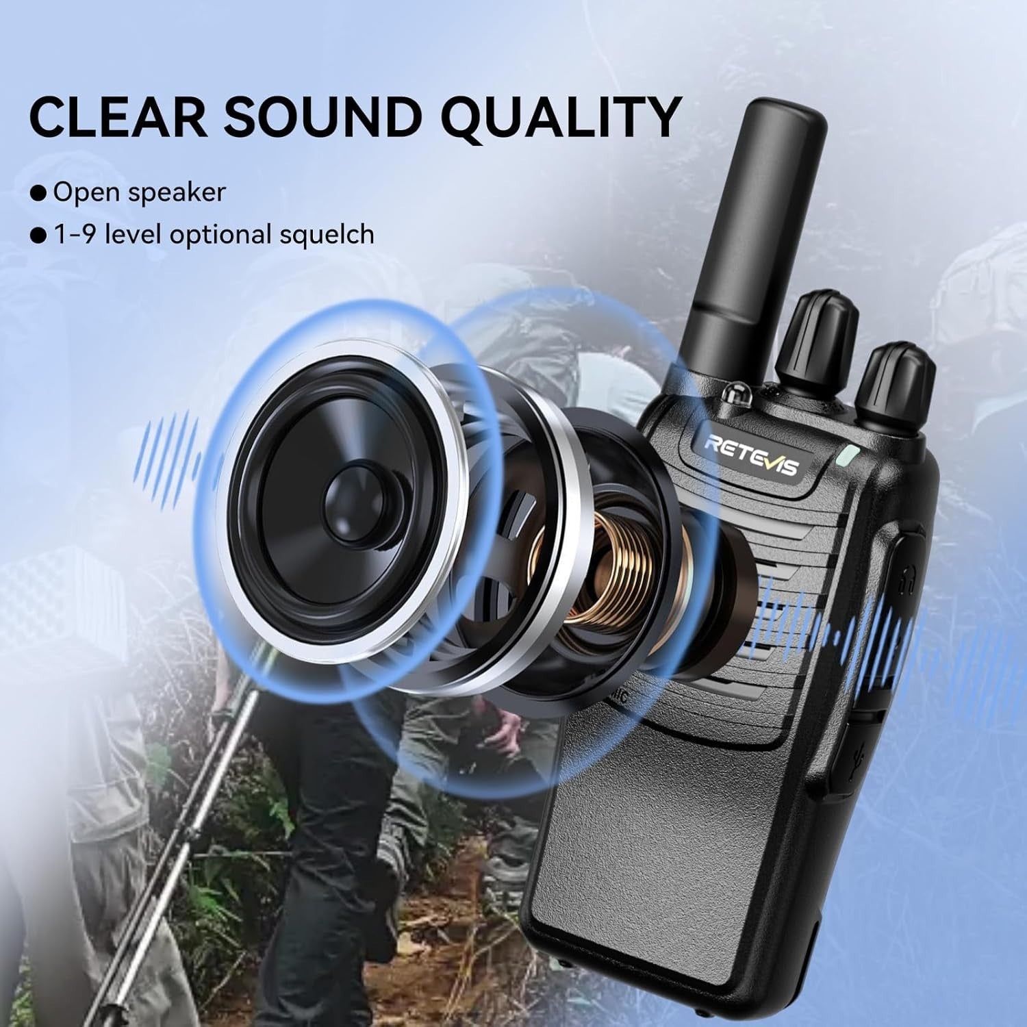 Walkie Talkies 3 Pack Long Range PMR446 USB-C VOX Flashlight Radio