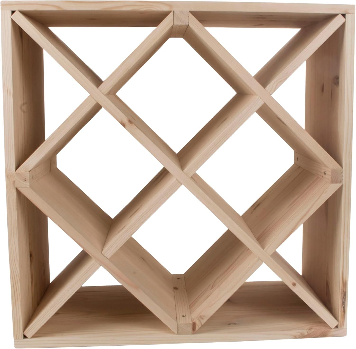 24 Bottle Wooden Wine Rack Cube Storage Stand | Freestanding Pine Display Unit