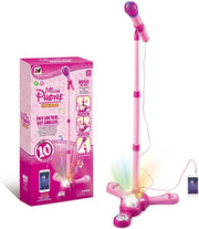 Kids Karaoke Machine with Stand Mic LED Stage Lights Adjustable