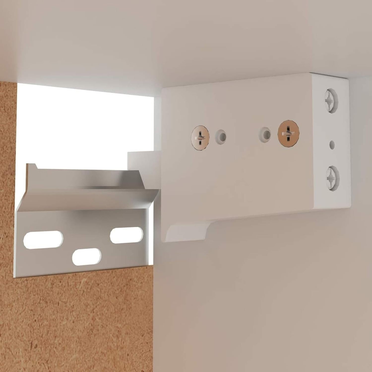 Space-Saving Lockable Wall Cabinet with Shelves, White Storage Unit