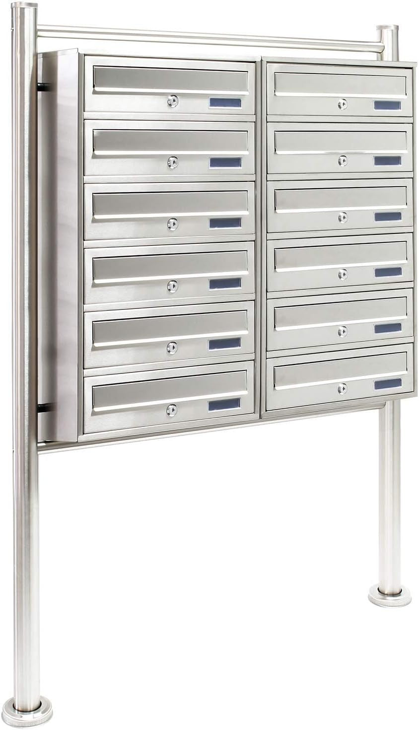 12 Slot Stainless Steel Outdoor Letterbox System Lockable Mailboxes Durable