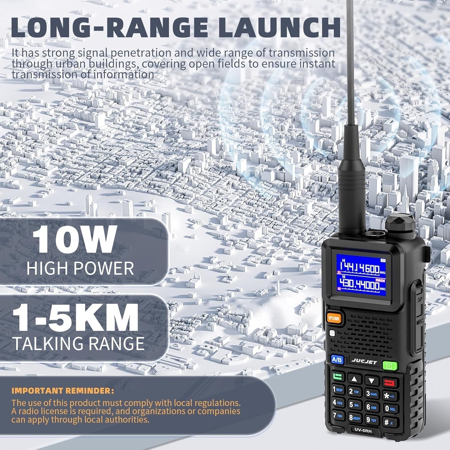 Long Range Dual Band Walkie Talkie 2 Pack 999CH NOAA Type-C Radio