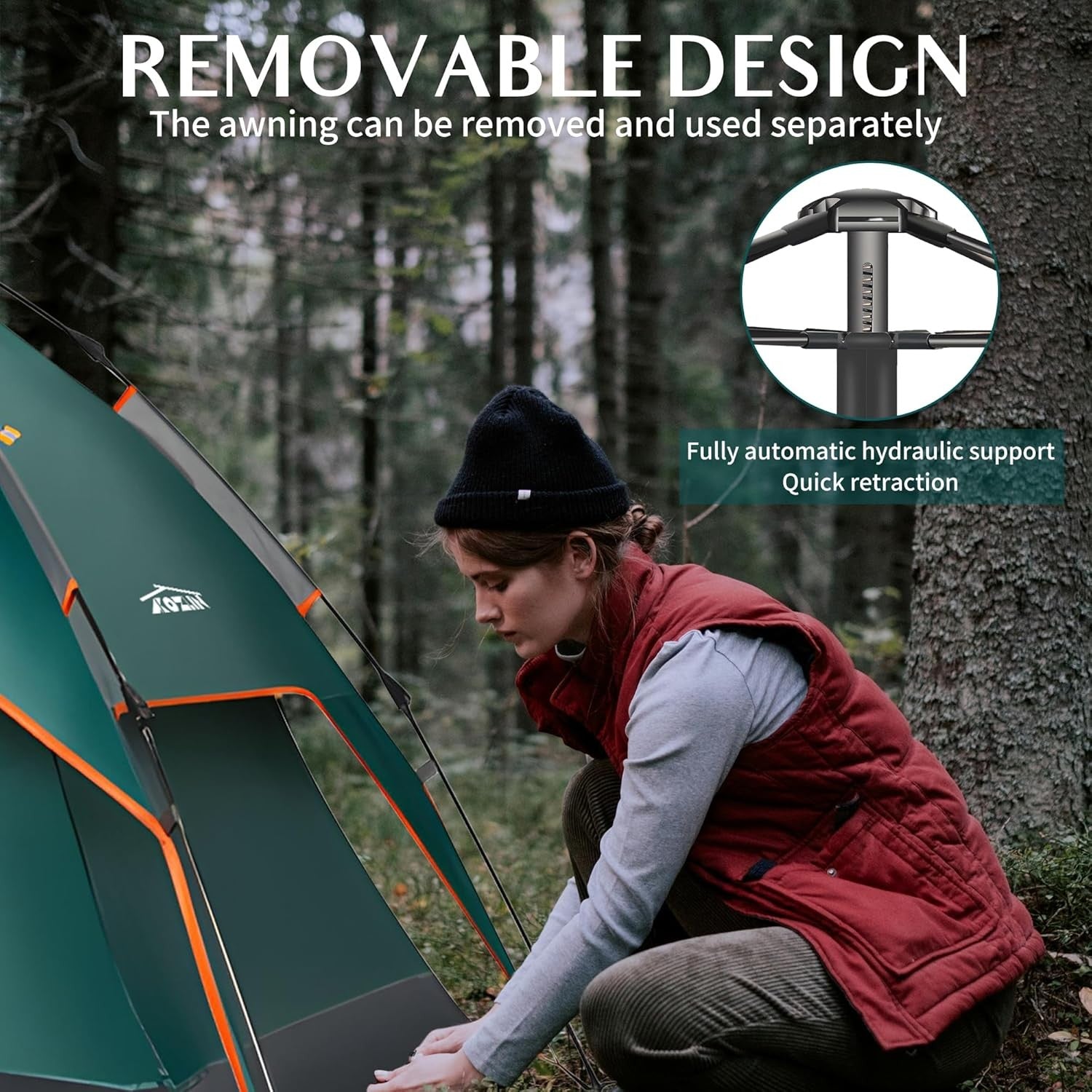 2-3 Person Pop Up Camping Tent Double Layer Waterproof