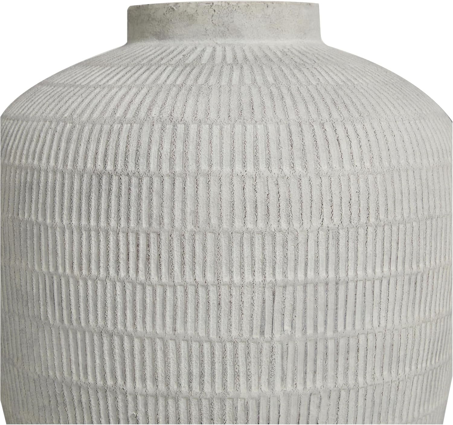Large Ceramic Floor Vase Textured Cream Modern Minimalist Home Decor