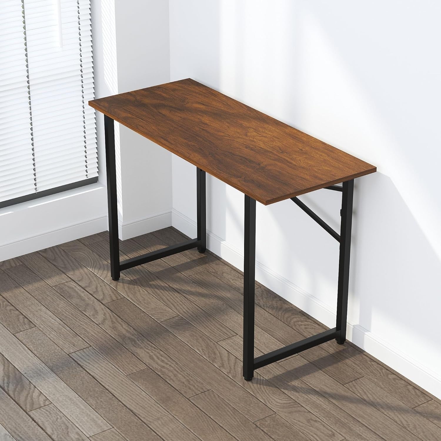 Folding Desk 120cm Mahogany No Assembly Home Office Computer Table