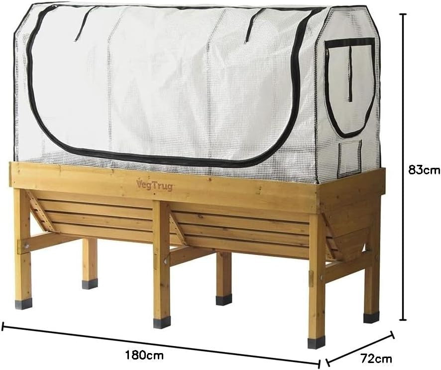Raised Bed Greenhouse Frame & PE Cover Set 180x72x83cm White Garden Grow Tent