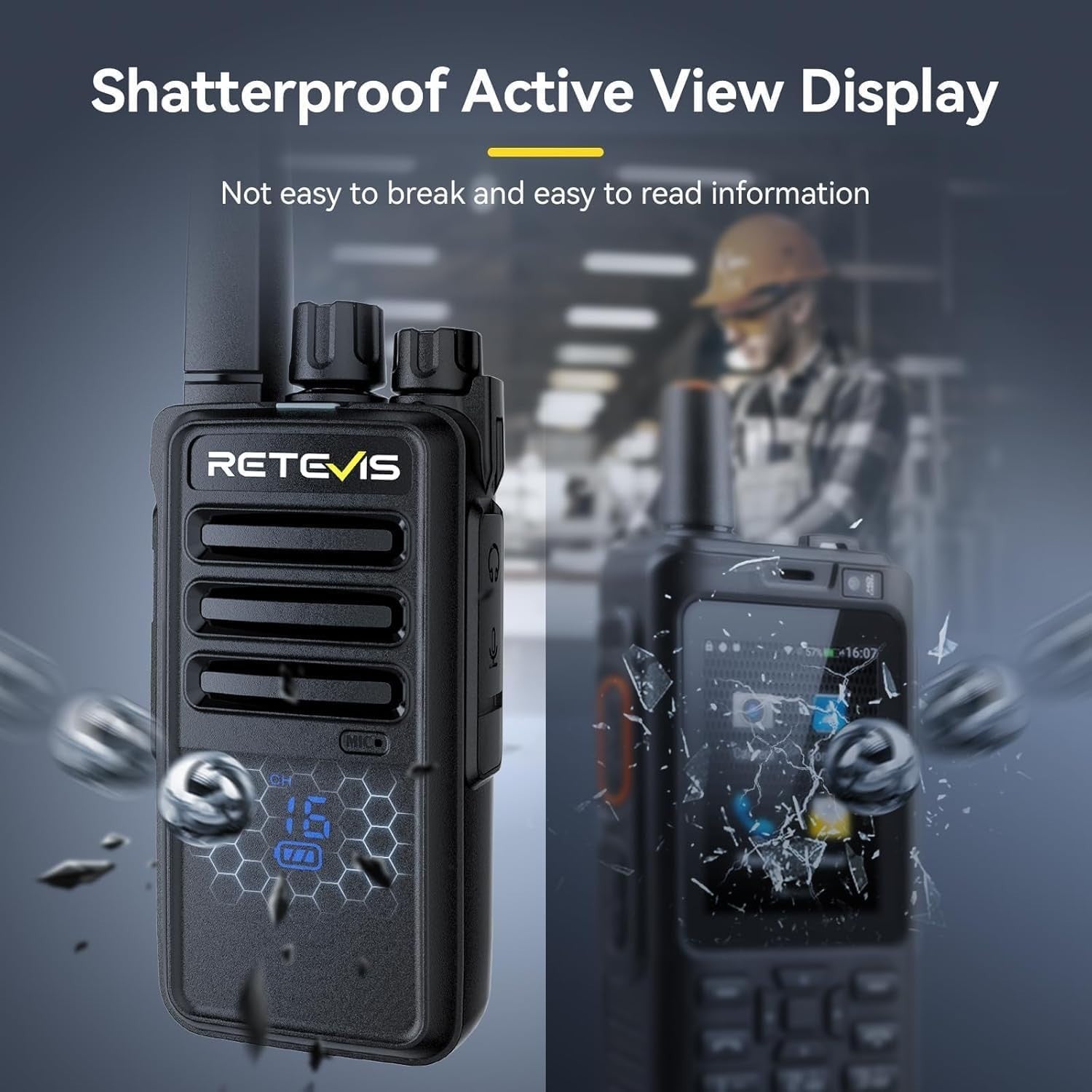 Walkie Talkies 6 Pack Long Range 2 Way Radio w/ Screen Charger VOX