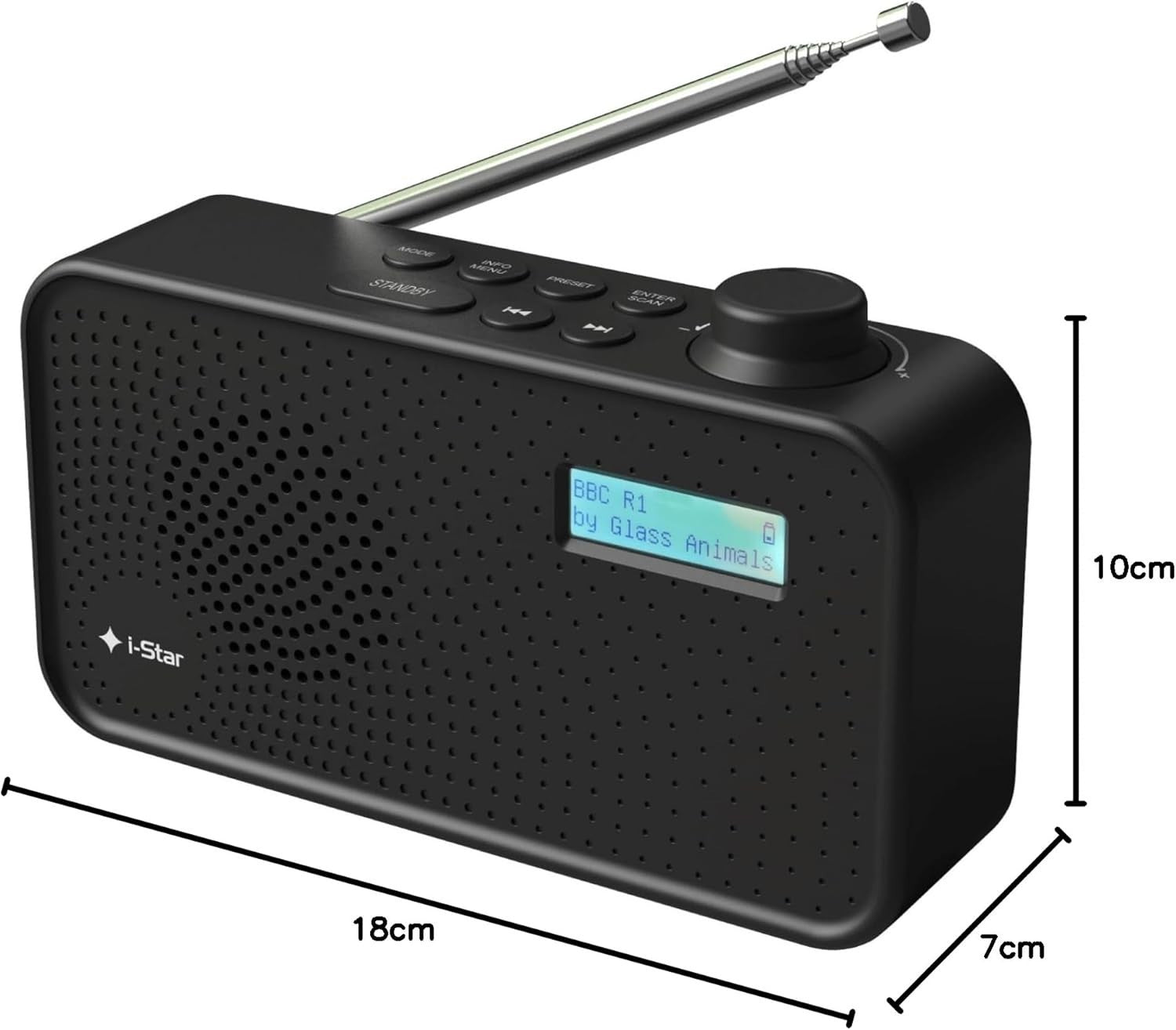 Portable DAB DAB+ FM Radio USB Rechargeable Small Digital Black