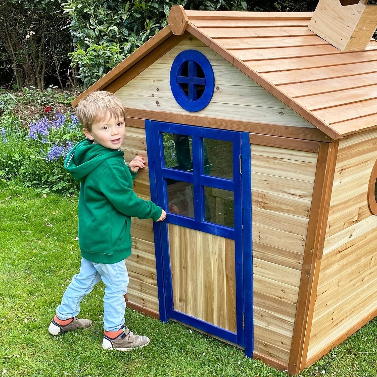 Wooden Kids Playhouse Outdoor Garden Lodge Wendy House Small
