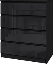 High Gloss 4-Drawer Chest Storage Organizer for Bedroom Living Room