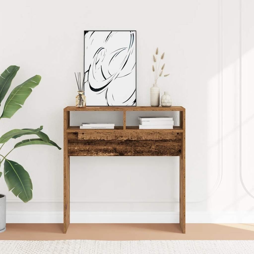 Modern Rectangular Engineered Wood Console Table, 78x30x80 cm, Space Saver