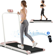 BTM Folding Under Desk Treadmill 1-6KM/H Bluetooth LCD Pink