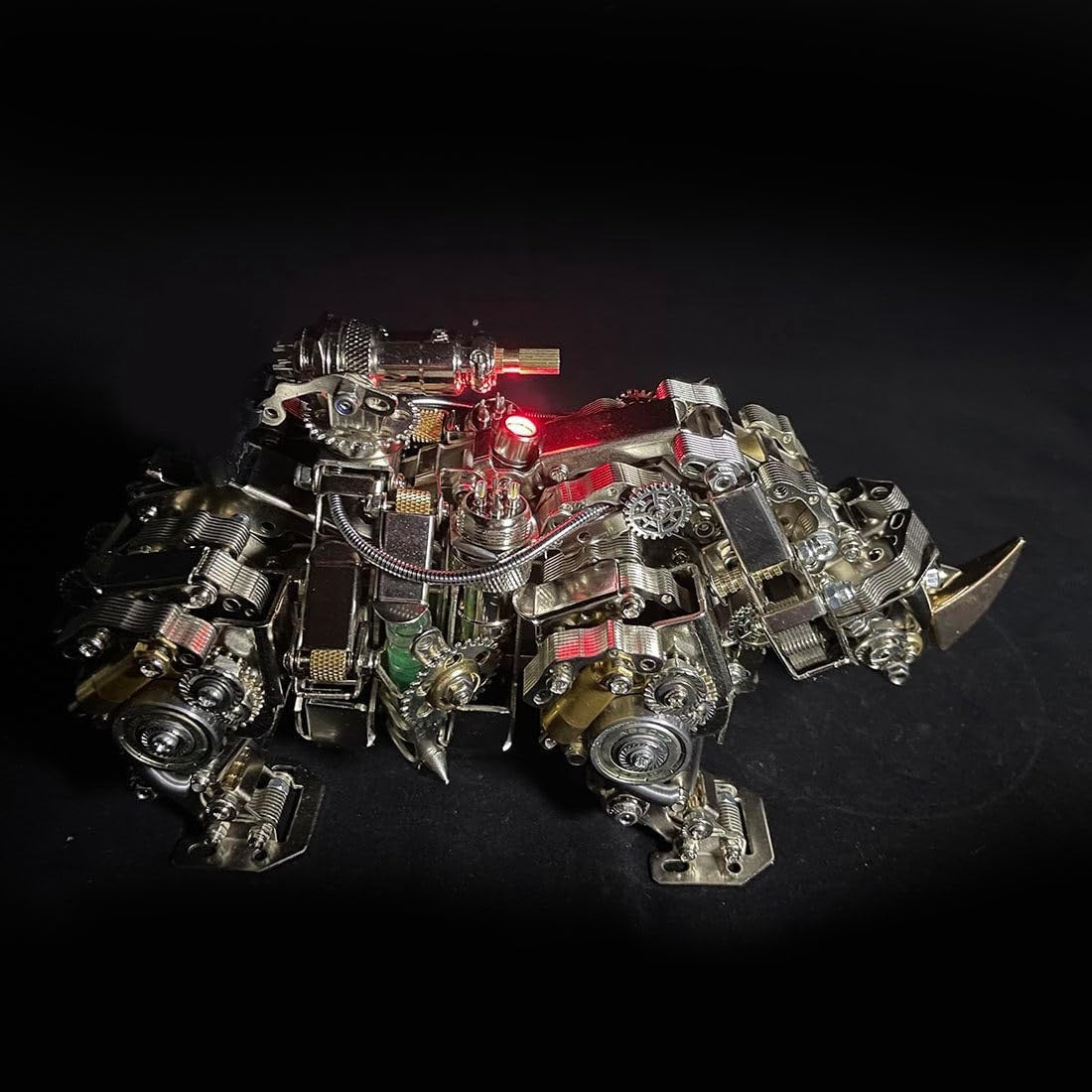3D Metal Rhino Puzzle Kit 700PCS Steampunk DIY Model Decor Gift