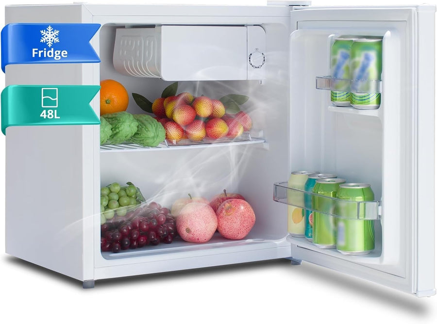48L Mini Fridge Countertop Compact Cooler Freezer White Energy E