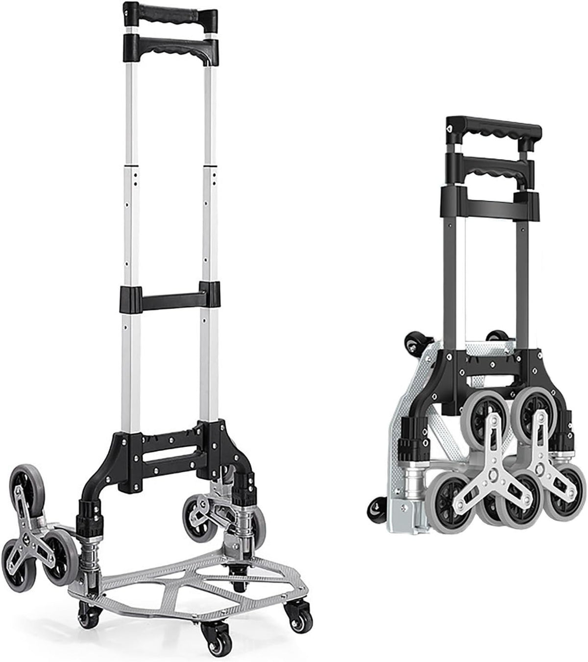 Aluminium Stair Climbing Sack Truck 80kg Folding Trolley Adjustable Handle