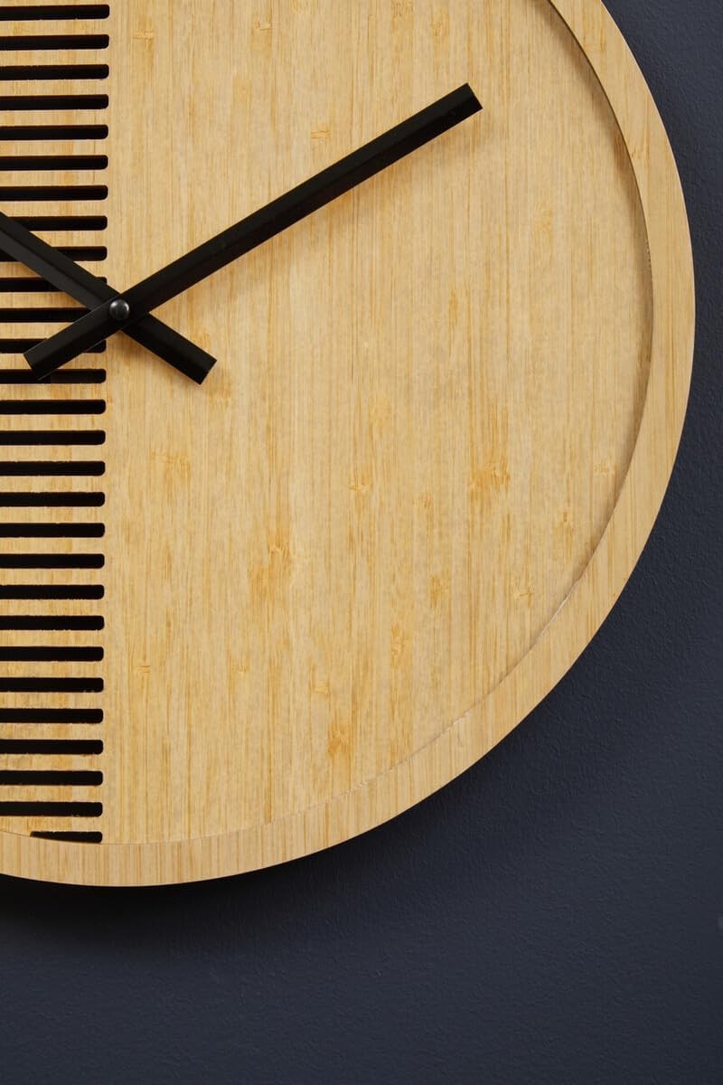 Modern Wooden Wall Clock 40cm Minimalist Scandi Design Silent Smooth Sweep