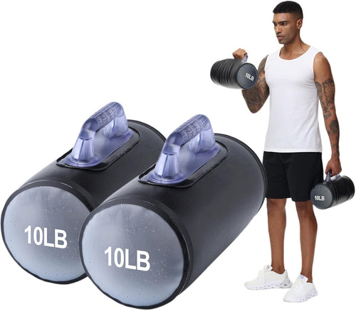 Water Filled Adjustable Dumbbells Pair 4–30LB Portable Travel Weights