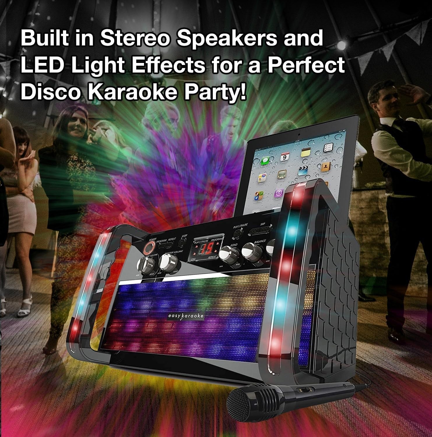 Easy Karaoke EKS213-BT Bluetooth CD+CDG Karaoke Machine with LED Lights