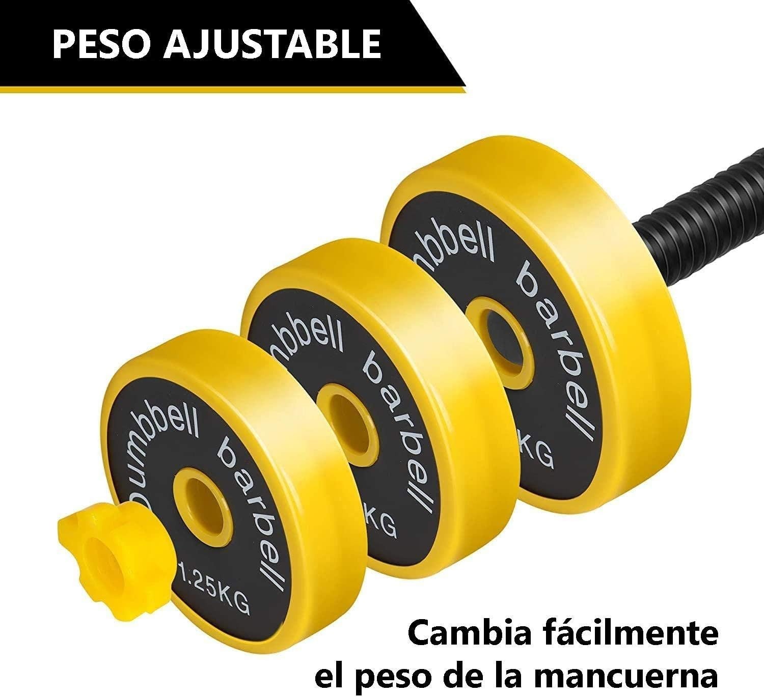 44LB Adjustable Dumbbell Barbell Set 2-in-1 Non-Slip Home Gym Weights