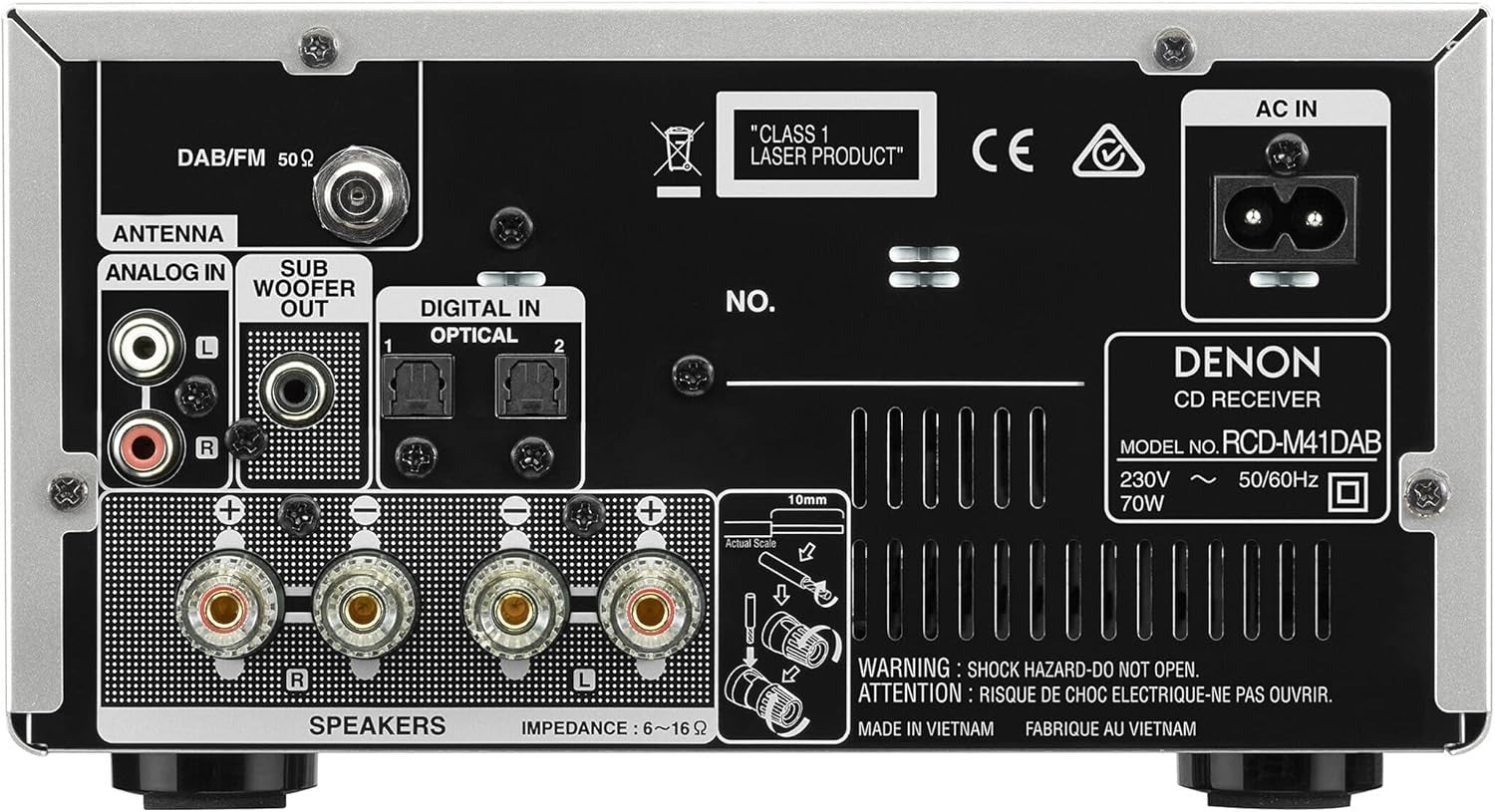 Hi-Fi Stereo System CD Player Bluetooth 2x30W DAB+ Tuner Optical Input Silver