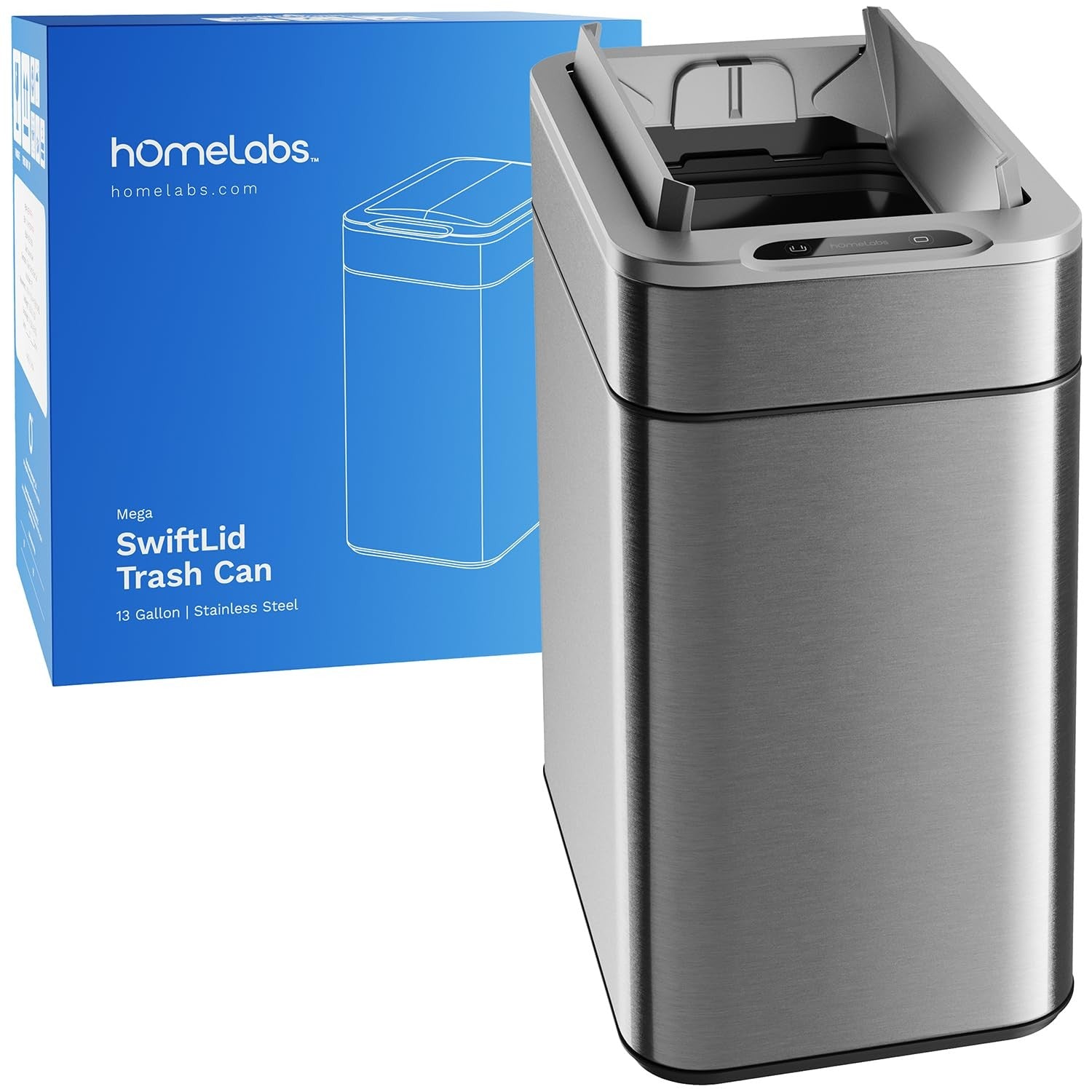 49L Touchless Kitchen Bin Sensor Butterfly Lid Stainless Steel