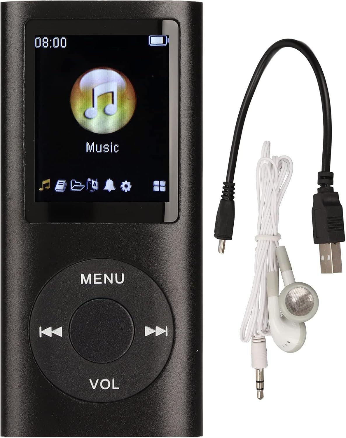 Portable Slim MP3 Player 1.8" LCD Lossless Music Player 64GB Black