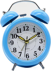 Retro Twin Bell Alarm Clock Loud Silent Non Ticking Backlight Battery Bedside