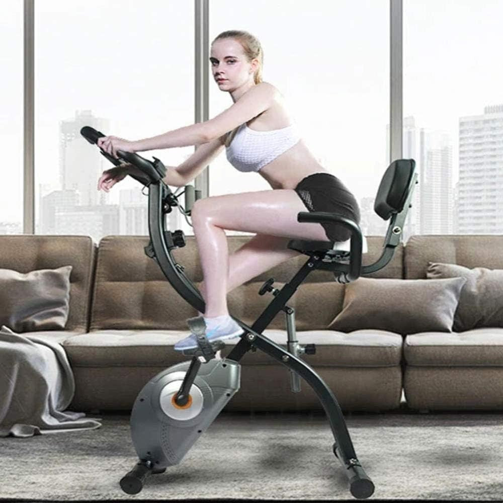 Foldable Magnetic Exercise Bike w/ LCD Monitor, 8 Levels & Adjustable Seat