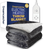 Electric Heated Throw Blanket 160x120cm Fleece 9 Heat Timer Washable