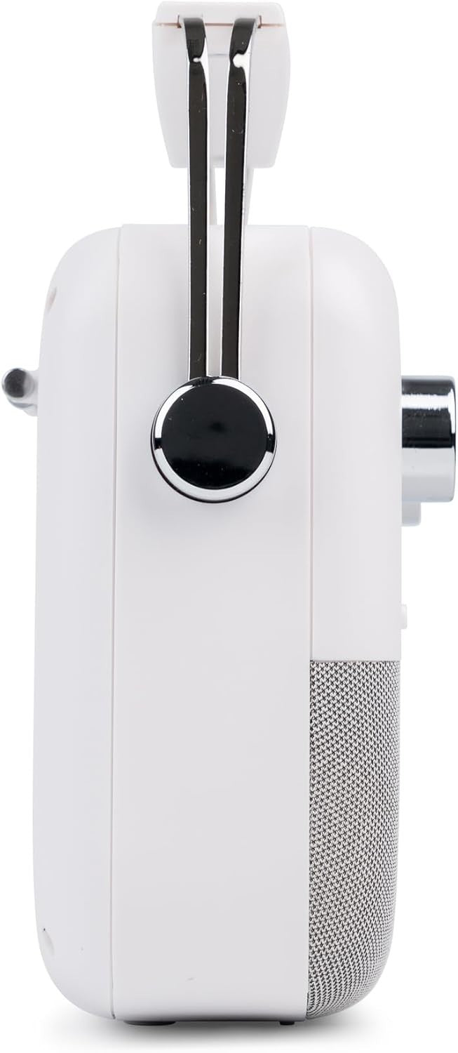 Portable DAB+/FM Retro Radio with Bluetooth, USB, AUX & Alarm – White