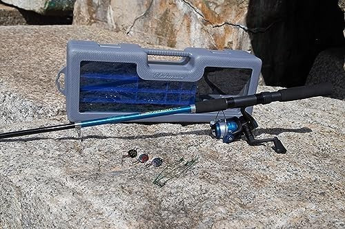 Travel Spinning Rod & Reel Combo Predator Fishing Kit with Case & Lures