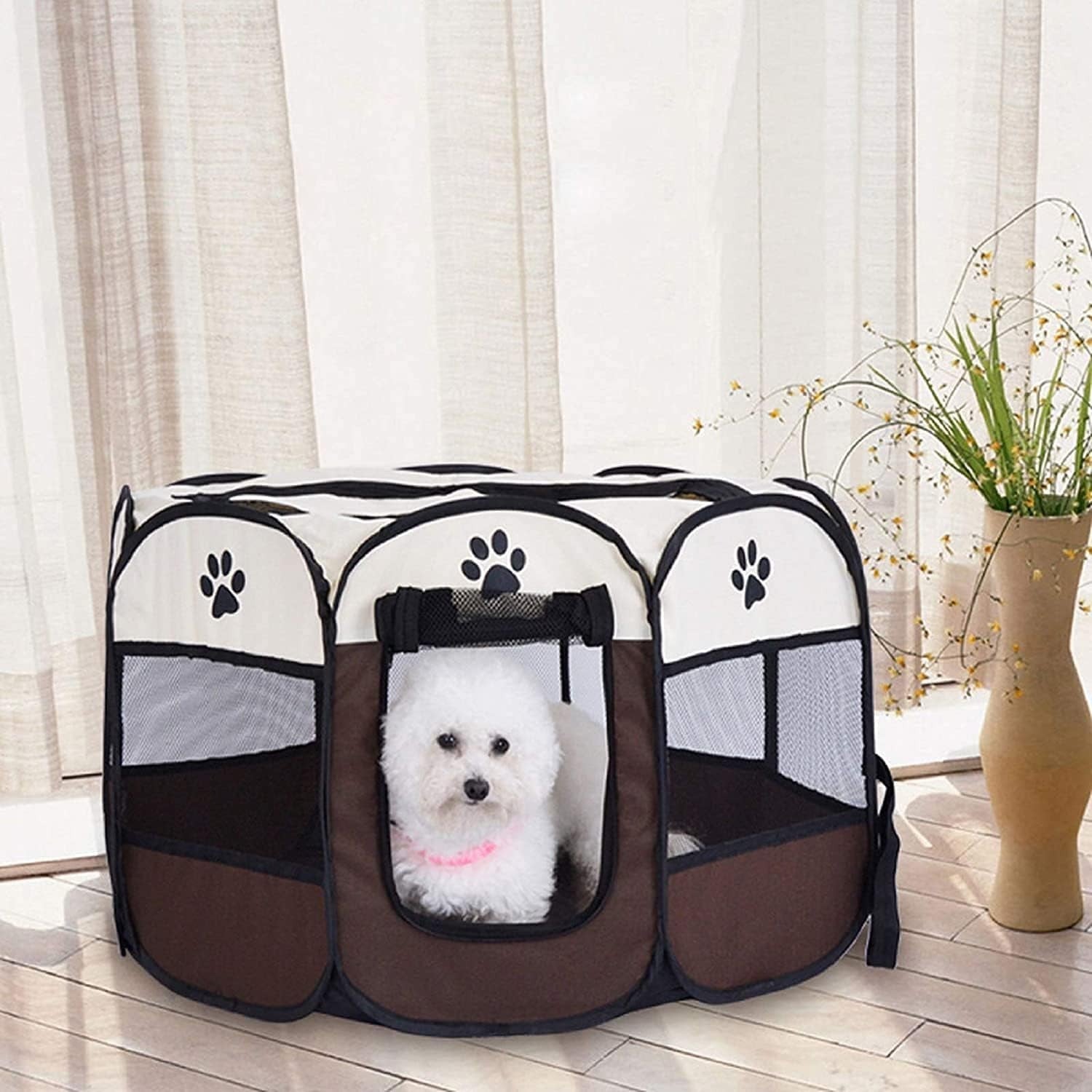 Portable Foldable Pet Playpen 72cm Dog Cat Crate Tent 600D Oxford Indoor Outdoor