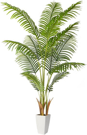 5ft Artificial Palm Tree with White Planter Indoor Fake Palm Home Decor Plant