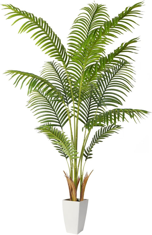 5ft Artificial Palm Tree with White Planter Indoor Fake Palm Home Decor Plant